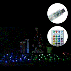 [RGB변환/투명선]<br>5V LED 큐빅 파노라마 50구 5M (USB/리모컨)